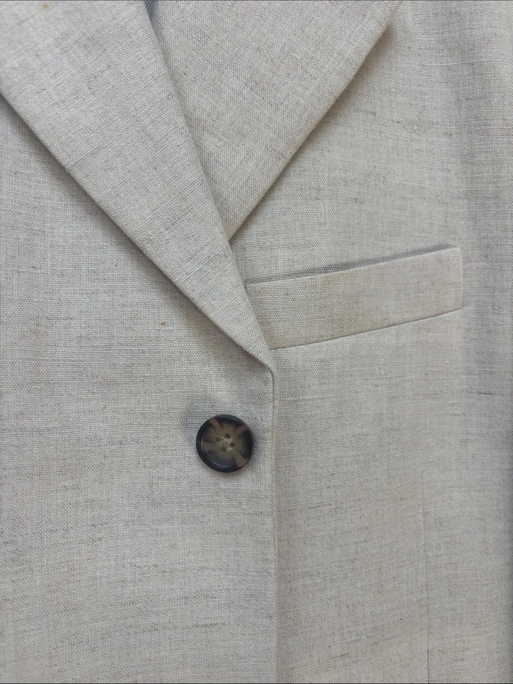 Men's Banana Republic Cream Linen Blazer - Classic Single-Breasted Jacket